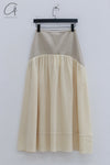 SWAYING 24 Autumn and Winter Wool Splicing Large Swing Skirt SW-SW24AW3B26-MIBAI Beige